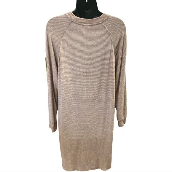 STARS ABOVE, Size Medium, Lavender/Beige Long Sleeve striped dress - Picture 2 of 9